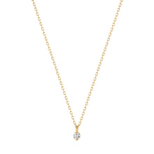 Load image into Gallery viewer, ESME | Floating Diamond Solitaire Necklace Necklaces AURELIE GI Yellow