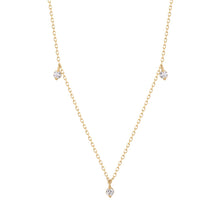 Load image into Gallery viewer, CRESSIDA | Floating Triple Diamond Necklace Necklaces AURELIE GI Yellow