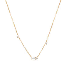 Load image into Gallery viewer, Danica | Baguette White Sapphire Station Necklace Necklaces AURELIE GI