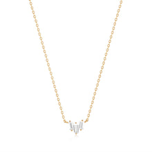 Load image into Gallery viewer, Jaci | Baguette White Sapphire Necklace Necklaces AURELIE GI Plain Gold