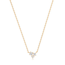Load image into Gallery viewer, NORMA | Rose Cut Triple White Sapphire Necklace Necklaces AURELIE GI Yellow Gold