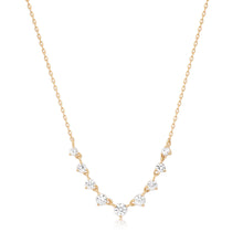 Load image into Gallery viewer, ROSAMUND | Rose Cut White Sapphire Necklace Necklaces AURELIE GI Yellow Gold
