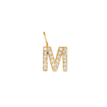 Load image into Gallery viewer, M | Diamond Initial Charm Necklace Charms AURELIE GI