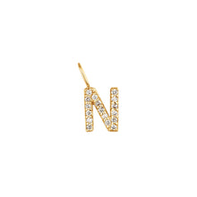 Load image into Gallery viewer, N | Diamond Initial Charm Necklace Charms AURELIE GI