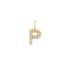 Load image into Gallery viewer, P | Diamond Initial Charm Necklace Charms AURELIE GI