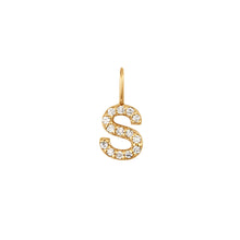 Load image into Gallery viewer, S | Diamond Initial Charm Necklace Charms AURELIE GI