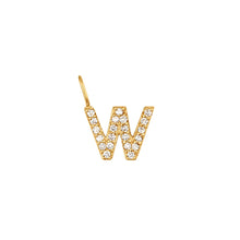Load image into Gallery viewer, W | Diamond Initial Charm Necklace Charms AURELIE GI