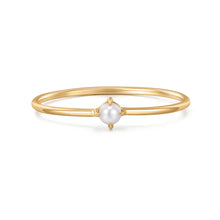 Load image into Gallery viewer, FANTASIA | White Pearl Stacker Ring Rings AURELIE GI