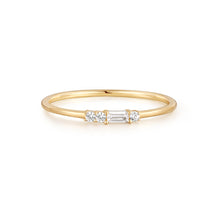 Load image into Gallery viewer, Selena | Baguette and Round White Sapphire Ring Rings AURELIE GI #5 Plain Gold