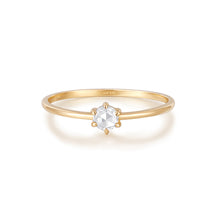 Load image into Gallery viewer, MARILYN | Solitaire Rose Cut White Sapphire Ring Rings AURELIE GI Yellow Gold #5