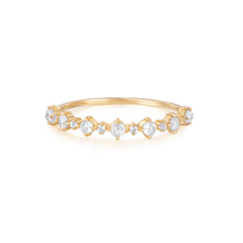 Load image into Gallery viewer, MARGARET | Rose Cut White Sapphire Band Ring Rings AURELIE GI Yellow Gold #5
