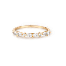 Load image into Gallery viewer, GLENNA | Pear and Round White Sapphire Half-Eternity Ring