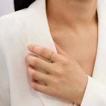 Load image into Gallery viewer, ADORA | Pear and Round White Sapphire Curved Ring