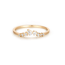 Load image into Gallery viewer, ADORA | Pear and Round White Sapphire Curved Ring