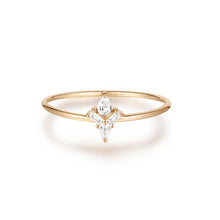 Load image into Gallery viewer, AURORA | Pear and Baguette White Sapphire Ring