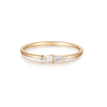Load image into Gallery viewer, GEMMA | Pear, Baguette and Round White Sapphire Ring