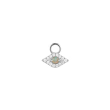 Load image into Gallery viewer, HELENE | Diamond and Opal Evil Eye Earring Charm Earring Charms AURELIE GI White Gold