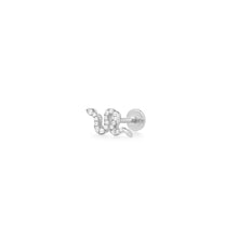 Load image into Gallery viewer, NEFERTITI | Diamond Snake Single Piercing Earring Piercing AURELIE GI White Gold