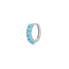 Load image into Gallery viewer, MARIA | Turquoise Single Huggie Hoop Hoops & Huggies AURELIE GI White Gold
