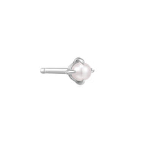 Load image into Gallery viewer, EVANGELINE | Single White Pearl Stud Earring Studs AURELIE GI White Gold