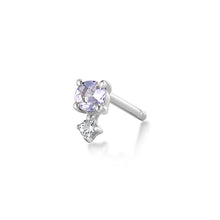 Load image into Gallery viewer, DECEMBER | Tanzanite and White Sapphire Single Earring Earring Charms AURELIE GI White Gold Single