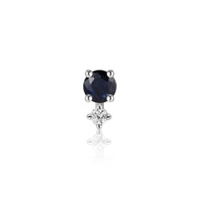 Load image into Gallery viewer, SEPTEMBER | Blue and White Sapphire Single Piercing Earring Earrings AURELIE GI White Gold Single