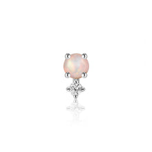 Load image into Gallery viewer, OCTOBER | Opal and White Sapphire Single Piercing Earring Earrings AURELIE GI White Gold Single