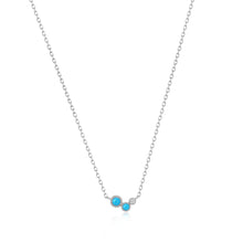 Load image into Gallery viewer, AMIRA | Turquoise & White Sapphire Waterfall Necklace Necklaces AURELIE GI White Gold