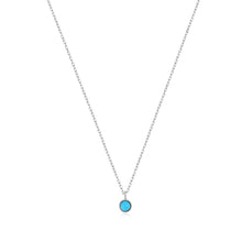 Load image into Gallery viewer, MARIA | Turquoise Solitaire Necklace Necklaces AURELIE GI White Gold