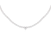 Load image into Gallery viewer, OPHELIA | Mini White Pearl & White Sapphire Strand Necklace Necklaces AURELIE GI White Gold