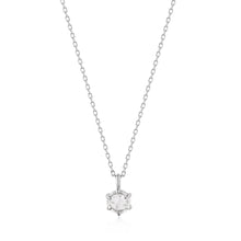 Load image into Gallery viewer, MARILYN | Rose Cut White Sapphire Solitaire Necklace Necklaces AURELIE GI White Gold