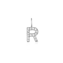 Load image into Gallery viewer, R | Diamond Initial Charm Necklace Charms AURELIE GI White Gold
