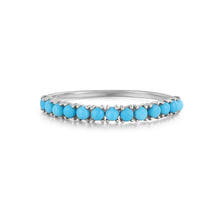 Load image into Gallery viewer, MARIA | Turquoise Stacking Ring Rings AURELIE GI #5 White Gold