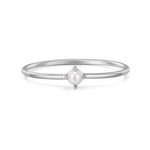Load image into Gallery viewer, FANTASIA | White Pearl Stacker Ring Rings AURELIE GI #5 White Gold