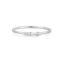 Load image into Gallery viewer, Selena | Baguette and Round White Sapphire Ring Rings AURELIE GI #5 White Gold