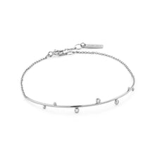 Load image into Gallery viewer, Silver Shimmer Solid Bar Stud Bracelet