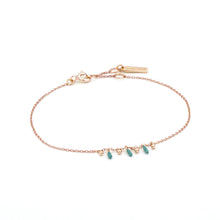 Load image into Gallery viewer, Rose Gold Dotted Triple Drop Bracelet
