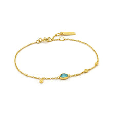Load image into Gallery viewer, Turquoise Discs Gold Bracelet