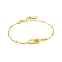 Load image into Gallery viewer, Gold Beaded Chain Link Bracelet