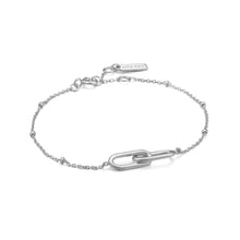 Load image into Gallery viewer, Silver Beaded Chain Link Bracelet