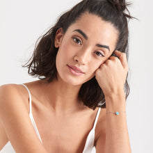 Load image into Gallery viewer, Silver Turquoise Disc Bracelet