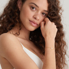 Load image into Gallery viewer, Optic White Enamel Disc Gold Bracelet