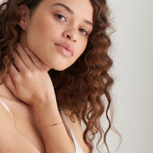 Load image into Gallery viewer, Berry Enamel Bar Gold Bracelet