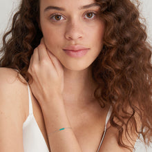 Load image into Gallery viewer, Teal Enamel Bar Silver Bracelet