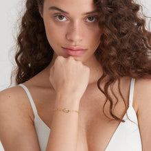 Load image into Gallery viewer, Forest Green Enamel Carabiner Gold Bracelet