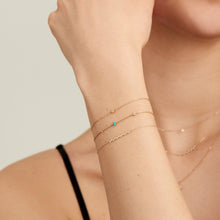 Load image into Gallery viewer, 14kt Gold Stargazer Natural Diamond Bar Bracelet