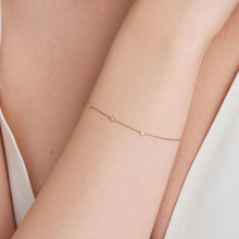 Load image into Gallery viewer, 14kt Gold Triple Natural Diamond Bracelet
