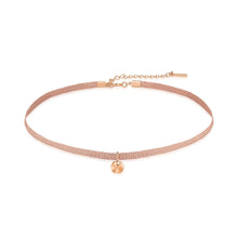 Load image into Gallery viewer, Rose Gold Ripple Ribbon Choker
