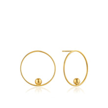 Load image into Gallery viewer, Gold Orbit Front Hoop Earrings