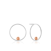 Load image into Gallery viewer, Silver Orbit Front Hoop Earrings